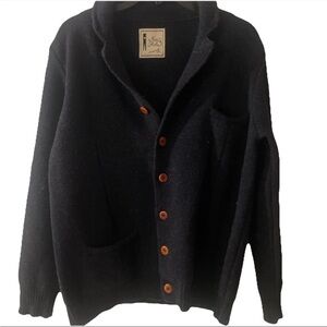 Max Rohr and grp Wool Navy Oldmoney Charcoal Jacket Cardigan Mens M